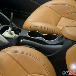 Hyundai Veloster Cup Holder Frame - Omac - S.Steel - Gloss Silver - '12-'17